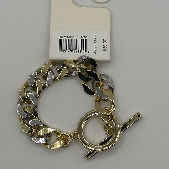 NWT Banana Republic Women's Mixed Metal Curb Chain Bracelet - Picture 4 of 6